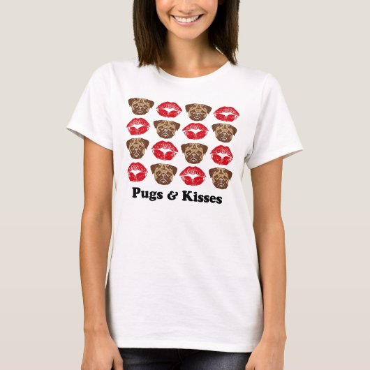 Pugs & Kisses T-shirt (Voorkant)