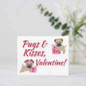 Pugs & Kisses Valentijnse kaart (Staand voorkant)