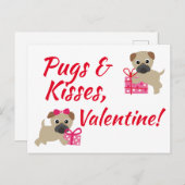 Pugs & Kisses Valentijnse kaart (Voorkant / Achterkant)