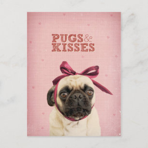 Pugs & Kisses van itslolathepug Briefkaart