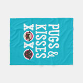 Pugs & Kisses XOXO Fleece Blanket (Voorkant (Horizontaal))