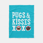 Pugs & Kisses XOXO Fleece Blanket Deken (Voorkant)