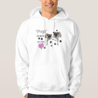 Pugs....laat poetafdrukken op je hart achter hoodie