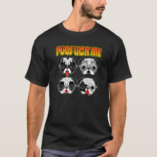 Pugs Lick Funny Puggy Lickers Pug Friends Dog L T-shirt
