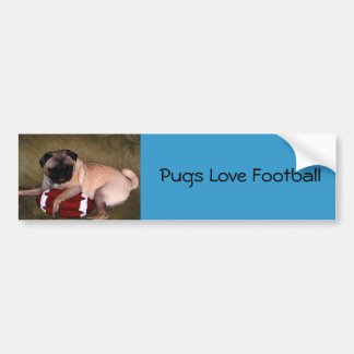 Pugs Love Football. Bumpersticker
