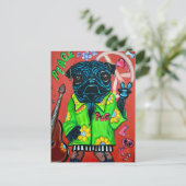Pugs Love Peace Briefkaart (Staand voorkant)