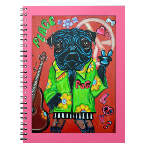 Pugs Love Peace-laptop Notitieboek