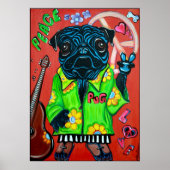 Pugs Love Peace Poster (Voorkant)