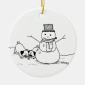 Pugs Love Snowmen Keramisch Ornament (Voorkant)