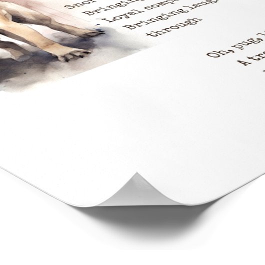 Pug's Melodie van Geluk Poster (Hoek)