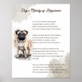 Pug's Melodie van Geluk Poster (Voorkant)