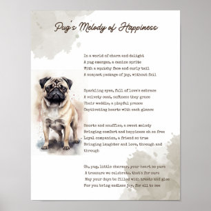 Pug's Melodie van Geluk Poster