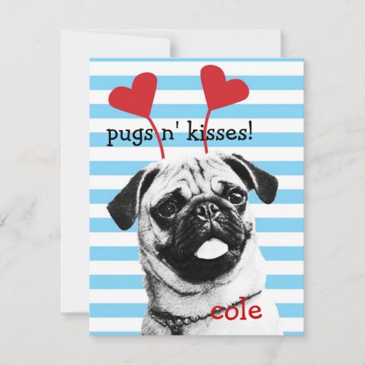 Pugs n de Kaart van Valentijn van Kussen (Voorkant)