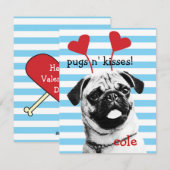 Pugs n de Kaart van Valentijn van Kussen (Voorkant / Achterkant)