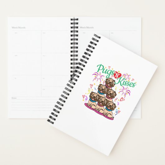 Pugs N Kisses Pug Hondenliefhebber Planner (Display)