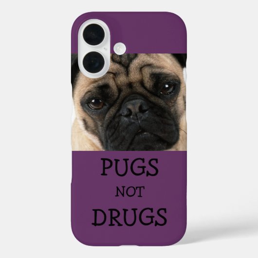 Pugs niet drugs Paarse Case-Mate iPhone Case (Achterkant)