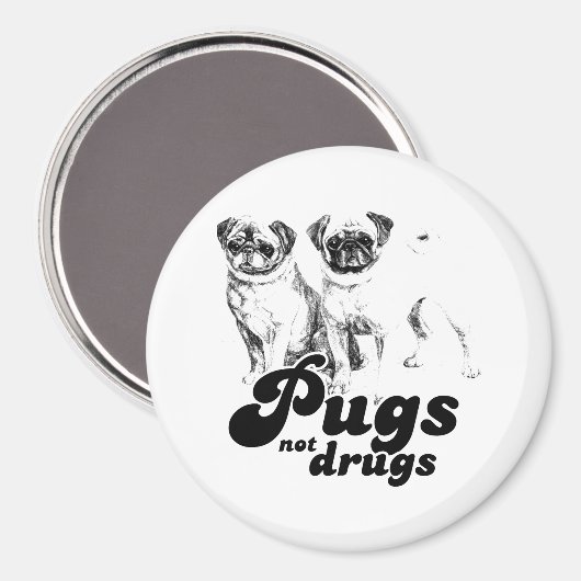 PUGS NOT DRUGS 2 MAGNEET (Voorkant / Achterkant)