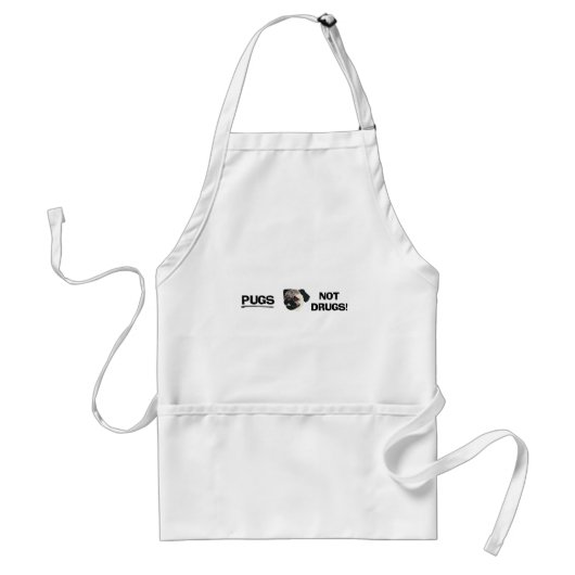 Pugs not Drugs Apron Standaard Schort (Voorkant)