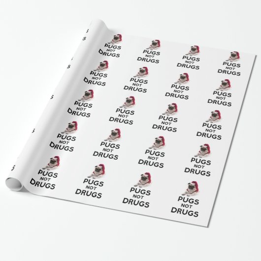 Pugs not Drugs Cadeaupapier (Uitgerold)