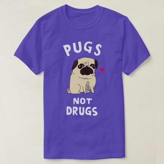 Pugs Not Drugs Funny Present For Dog Lover  Pets  T-shirt (Design voorkant)