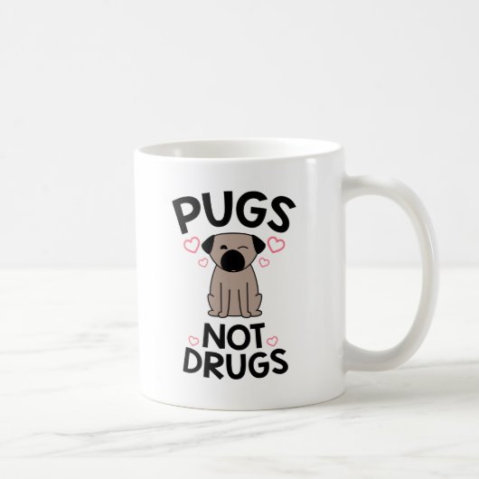 Pugs not Drugs Koffiemok (Rechts)