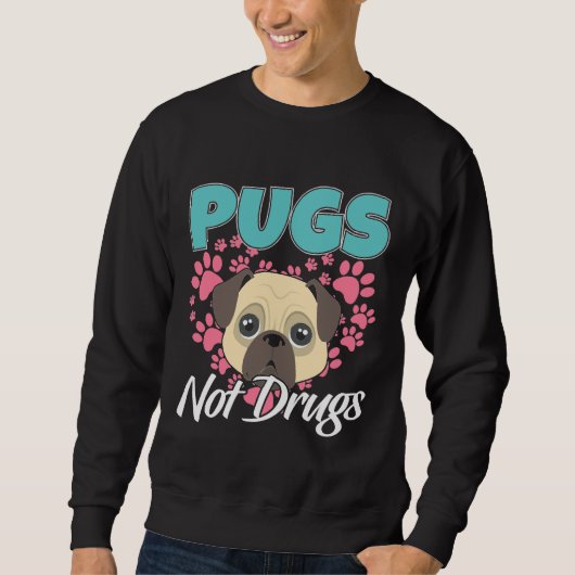 Pugs Not Drugs Mops Honden Classic T-shirt 804 (Voorkant)