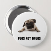 Pugs not Drugs Ronde Button 4,0 Cm (Voorkant /achterkant)