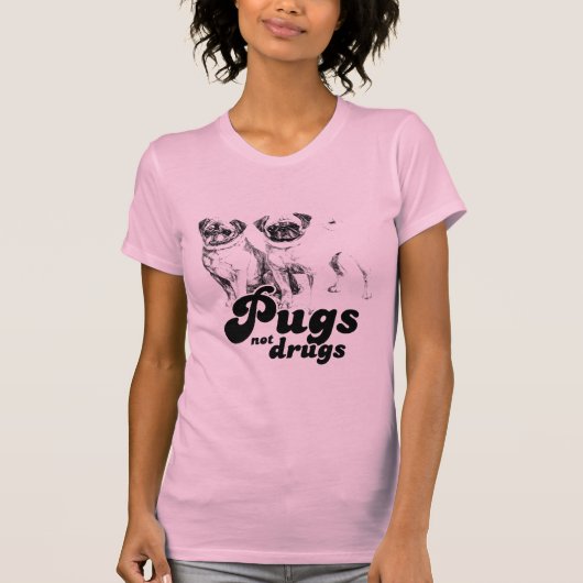 PUGS NOT DRUGS T-shirt (Voorkant)
