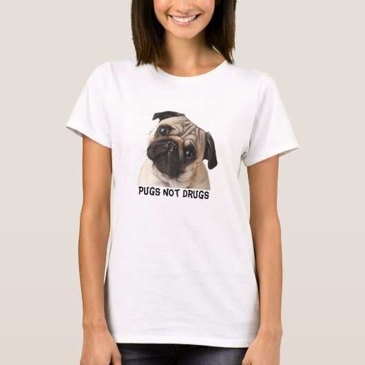 Pugs Not Drugs T-Shirt (Voorkant)
