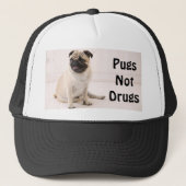 Pugs not Drugs Trucker Hat Trucker Pet (Voorkant)