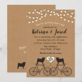 Pugs on Bikes Party Lights Huwelijksuitnodiging Kaart (Voorkant / Achterkant)