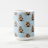 Pugs op blauwe strepen koffiemok (Center)
