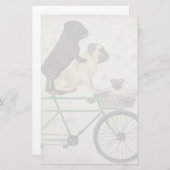 Pugs op fiets briefpapier (Voorkant / Achterkant)