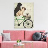 Pugs op fiets canvas afdruk (Insitu (Woonkamer))
