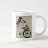 Pugs op fiets grote koffiekop (Rechts)
