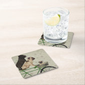 Pugs op fiets kartonnen onderzetters (Insitu)