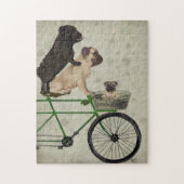 Pugs op fiets legpuzzel (Verticaal)