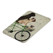 Pugs op fiets magneet (Linkerzijde)