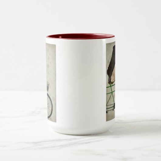 Pugs op fiets mok (Midden)