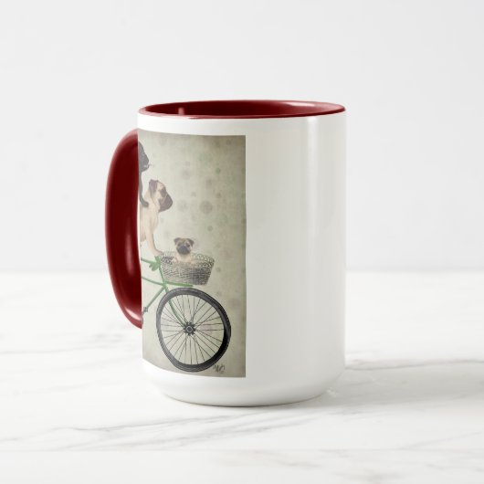 Pugs op fiets mok (Voorkant links)