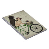 Pugs op fiets notitieboek (Rechterzijde)