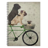Pugs op fiets notitieboek (Voorkant)