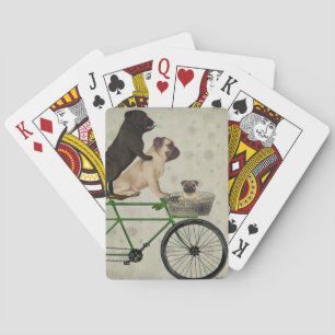 Pugs op fiets pokerkaarten