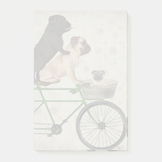 Pugs op fiets post-it® notes (Voorkant)