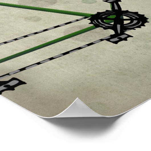 Pugs op fiets poster (Hoek)