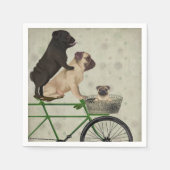 Pugs op fiets servet (Voorkant)