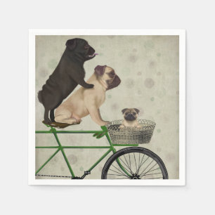 Pugs op fiets servet