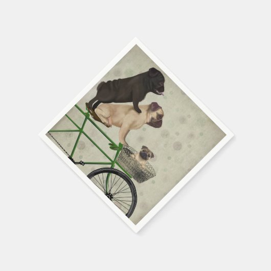 Pugs op fiets servet (Hoek)