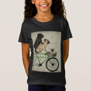 Pugs op fiets t-shirt
