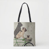 Pugs op fiets tote bag (Voorkant)